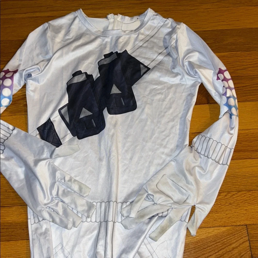 DJ Marshmallow boys costume pre loved mask and one piece as seen in Fortnite